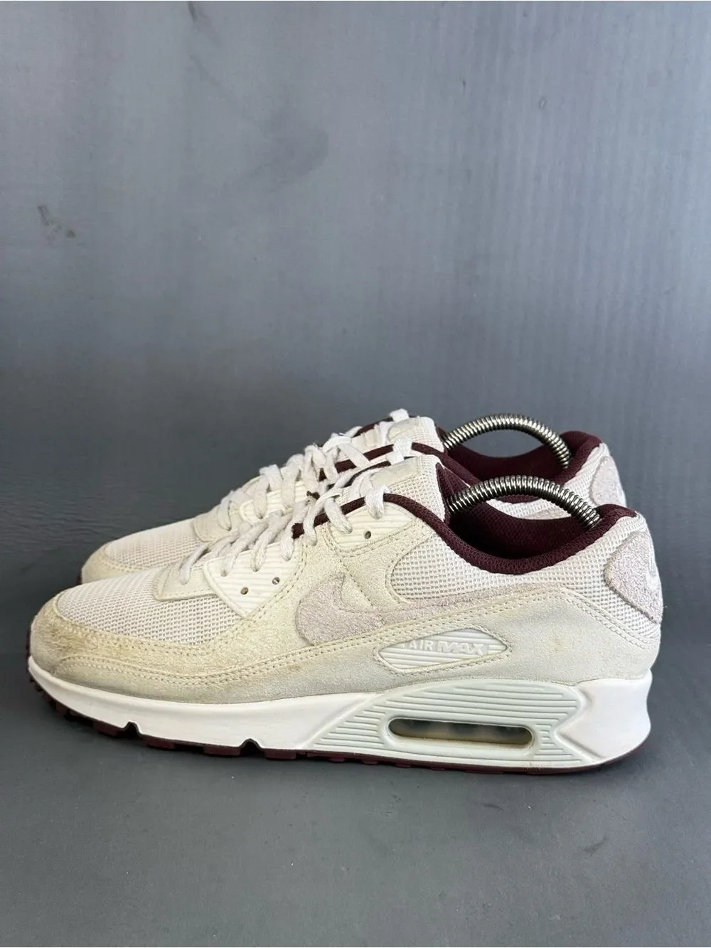 Nike Air Max 90 PRM Sail Burgundy Crush Men's sneaker shoes size 9.5